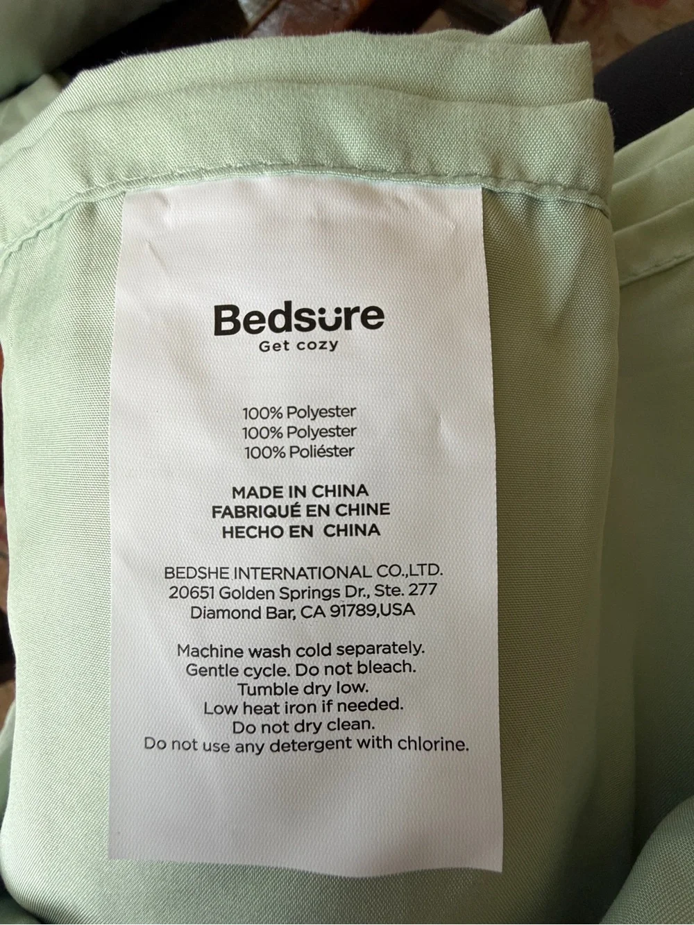 Full Sheet Set in Light Sage Green by Bedsure